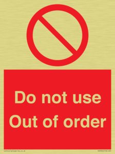 Do not use Out of order